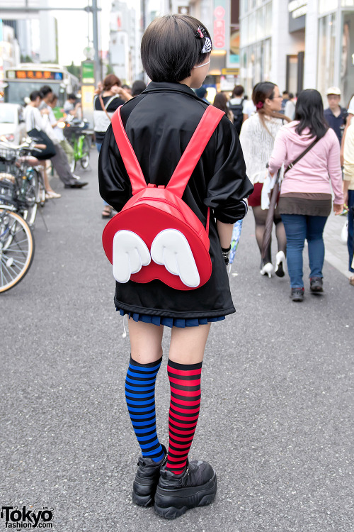 tokyo-fashion:14-year-old Lemon on the street in Harajuku wearing a Japanese school uniform inspired