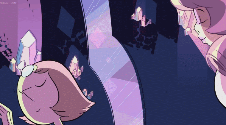 charlesoberonn:  Rose Quartz and Pearl Fusion / Rainbow Quartz Dance