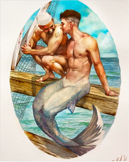 thelonelyskeleton:  honmyoseagull:  Source Instagram Art by Rene FariaLove the subtle tenderness and joy… **    I fucking love his work