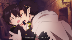 gyumichi:  Our blog moderator @evenica requested a fake anime screenshot of vampire!gyu sucking michi’s blood :3c The things you make me draw nica omygod /screams and covers face 