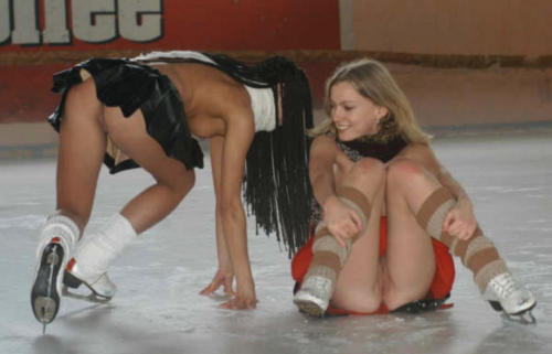 Nude ice skaters
