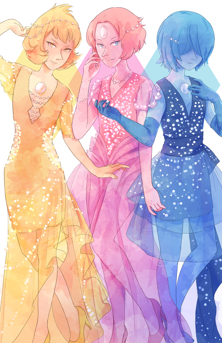 scribbledabble:  Full piece of the colored pearls I did for @sudecadencezine!  I