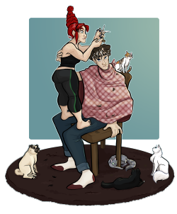 artkat:  A commission for @rglsmggt! The result of this haircut, good or bad is… TBD……. 