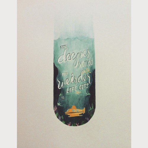 The Life Aquatic with Steve Zissou #WesAnderson #watercolor #type