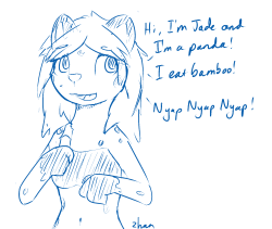 nephrited:nyap nyap nyap I’m not a panda! I can’t believe you’ve done this.X3