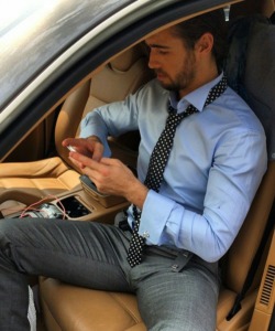 suitman89:  So hot… The popped collar, loosened tie, suit pants unzipped and open…mmmm.