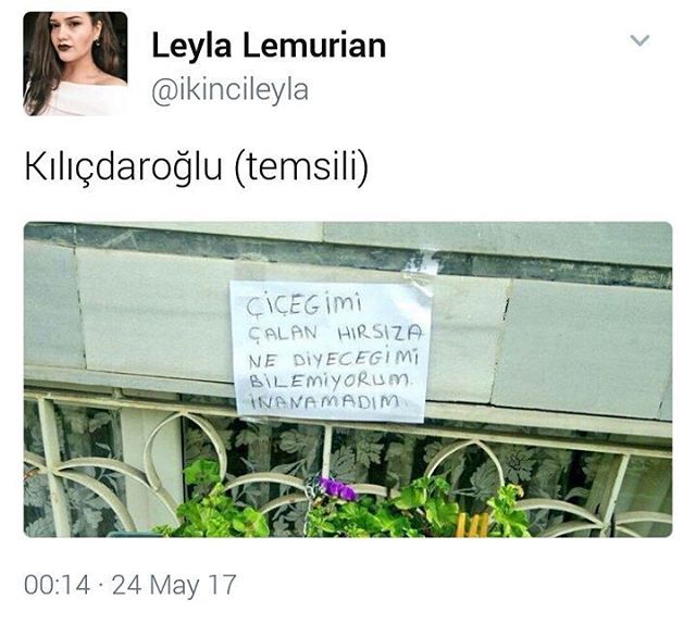 Çiçeğimi çalan hırsıza ne...