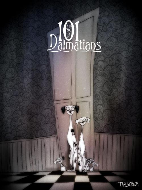 gameraboy: Disney Posters done in Tim Burton Style by Andrew Tarusov 