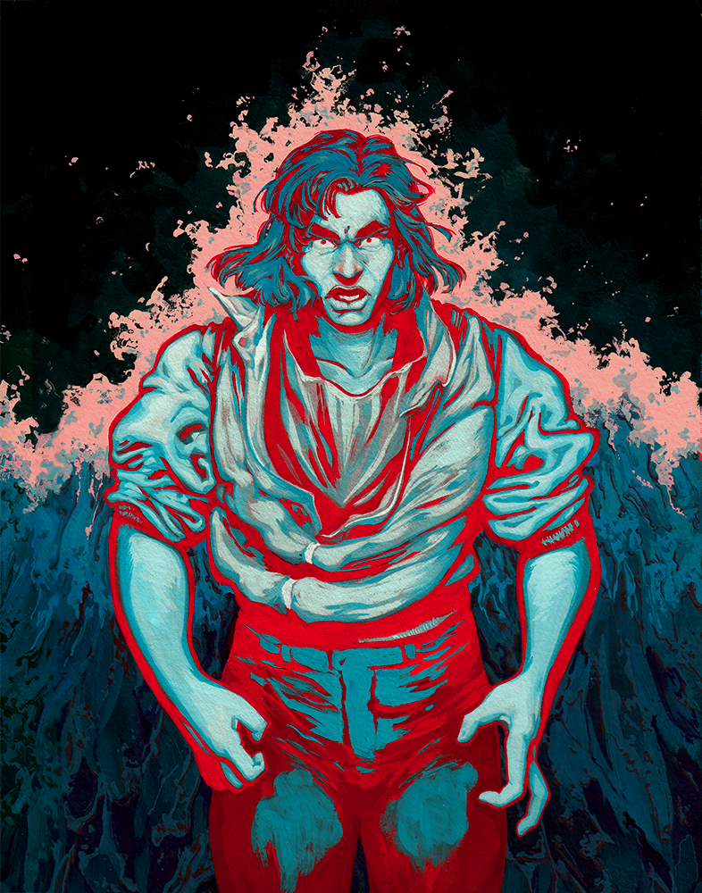 hannahconnollyart:  HERE COMES THE FLOOD pt. 1 Rafael Padilla (he/they) from @greiison