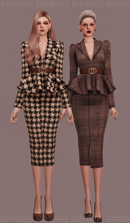 [RIMINGS] Ruffle Edge Twopiece Suit - FULL BODY- NEW MESH- ALL LODS- NORMAL MAP- 30 SWATCHES- HQ COM