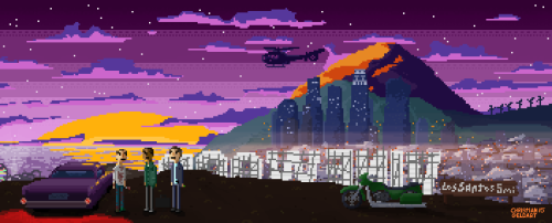 GTA V Pixeled - Los SantosMy latest pixel art piece with a new game GTA V. I tried new things with c