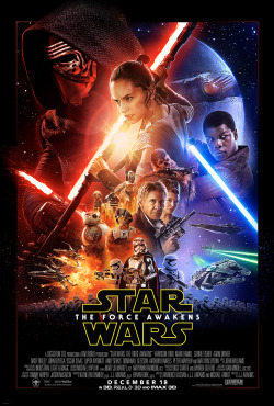 sweetsweetoilsee:  starwars:  The dark side and the light together on the new official poster. Tune in to ESPN’s Monday Night Football tomorrow for an exclusive new look at STAR WARS: THE FORCE AWAKENS.   No Luke? A bit weird.