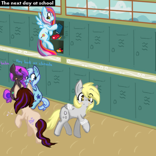 Aww, poor lil Derpy! ;w;  …that cute lil sleepin’ Doccy tho~ xp