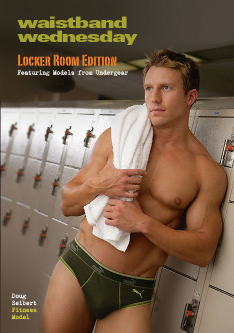 undercoverguys:  The start of a new year means getting back to the gym. At least we have the locker room to bring us motivation. Here are some Undergear models to get you moving this Waistband Wednesday.In order…Doug Seibert in Pumas, Joe LoCicero in