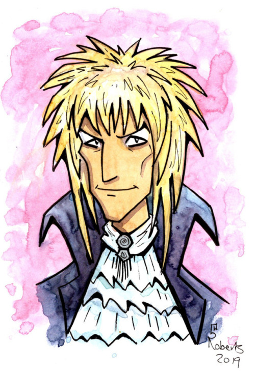  Jareth the Goblin King! When I started I had to quick resketch to compensate for the hair - ohhhhh 