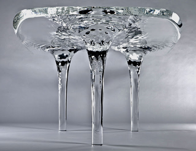 sixpenceee:  Mesa Table designed by Zaha Hadid, is a glass table that looks like