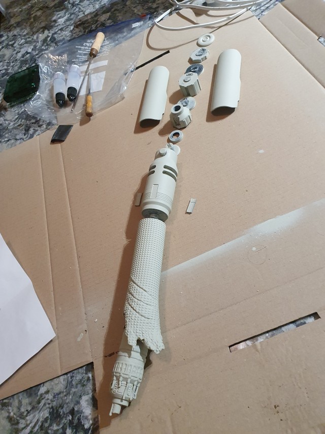 Finished my lightsaber for Cal Kestis
It's 3D printed, sanded, filled and primed, painted, weathered and finally glued 