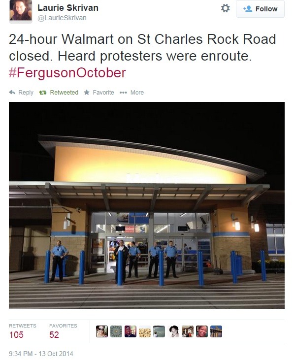 iwriteaboutfeminism:  Ferguson protesters shut down a THIRD Wal-Mart in one night! 