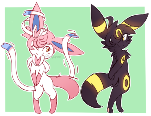 sentyespeon:    At the behest of my lovely patrons, and also kind of as a New Year’s thing; My OC/Pokesona Simon as the other eeveelutions!! He’s a huge nerd no matter what, but it’s kinda cute to think about how the different evolutions affect