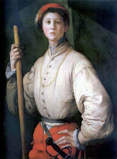 Portrait of a halberdier by Pontormo, 1529-1530