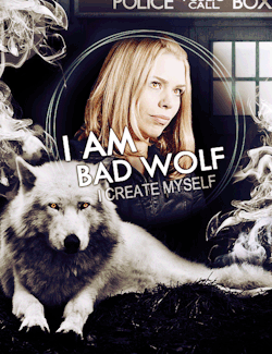 once-upon-atimelord:  bladesofmimosa:  Rose Tyler: &ldquo;I am Bad Wolf. I create myself.&rdquo;  BAD WOLF 
