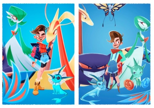 Here is a Side by Side of the old and new Poketrainer pieces!! These are only a year or so apart!! It’s crazy to see how my art changed in just a year