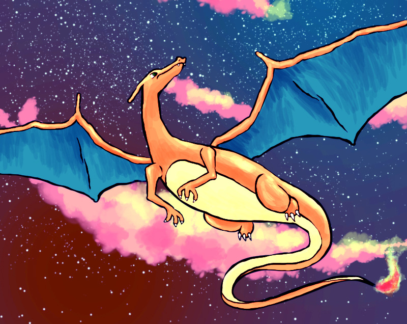 plantidae:  drew a charizard for my twin uwu 