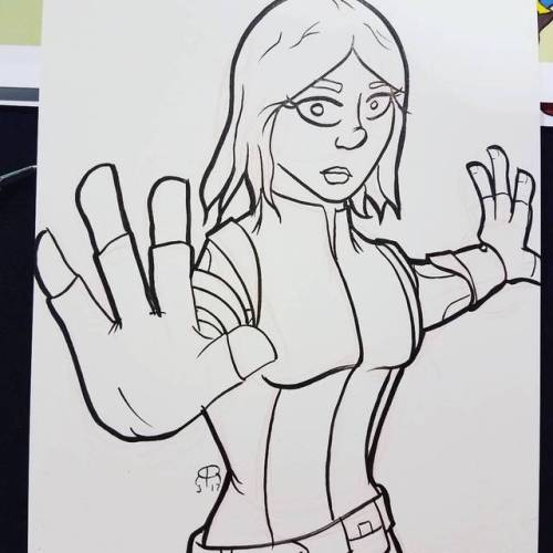 Quake in your boots.  #walkerstalkercon #quake #daisyjohnson #agentsofshield #sketch (at Walker Stal