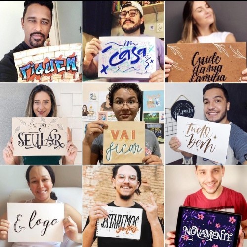 Entrando na campanha de prevenção a pandemia , juntamos alguns artistas de lettering para transmitir