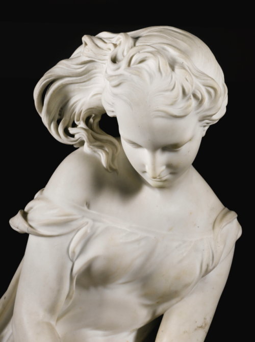 marmarinos:Detail of Henry Weekes’s The Young Naturalist, dated to the 19th century. Marble. S