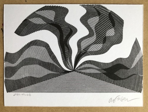 Plotter Postcard: Wavy SkiesGoing for a 70s pulp comic look.As always, this postcard will be mailed 