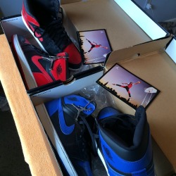 Phuckindope:  Jordan Bred X Royal Blue 1S 