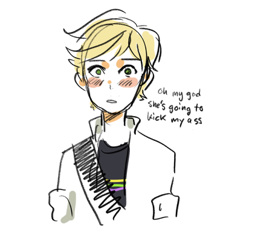 caprette:  lettersiarrange:  Imagine if Alya and Marinette got into an argument because Alya was tired of Marinette never facing her fears and talking to Adrien. So Marinette, enraged and determined to prove Alya wrong, storms over to Adrien and says