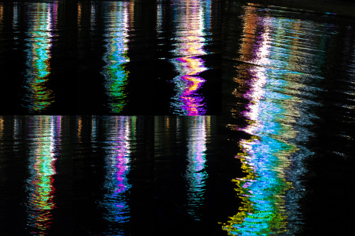 The Lights Of The Ferris Wheel Made Such Pretty Colours/patterns In The Ripples Of The Water. - October,