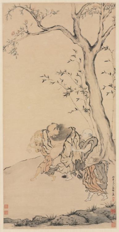 Zhong Kui Supported by Ghosts, Luo Ping, 1700s, Cleveland Museum of Art: Chinese ArtSize: Overall: 9