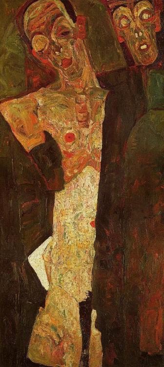 artist-schiele: Prophets (Double Self Portrait), 1911, Egon SchieleMedium: oil,canvas