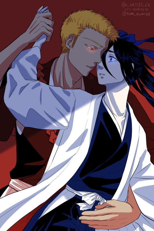Some blue x red ichiruki drawings I’ve done since the bleach exhibition key visuals droppedHap