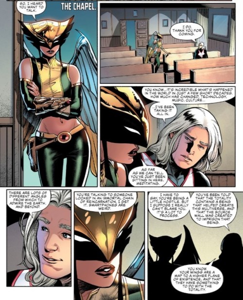 Hawkgirl: ‘’You are talking to someone locked in an immortal chain of reincarnation. I g