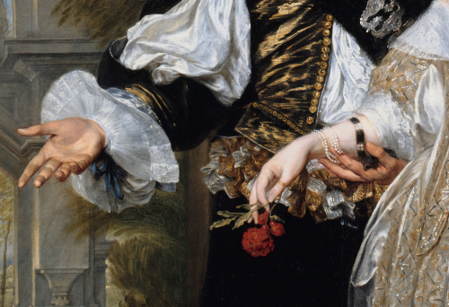 karrova: Portrait of a married couple in a park (detail) by Gonzales Coques, 1662