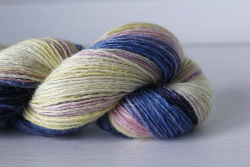 Hand-dyed wool-mohair as a gradient. Did this a while ago&ndash;it was fun trying something other th