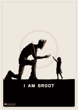 cinemagorgeous:Beautifully realized tributes to Groot and Rocket from GUARDIANS OF THE GALAXY by artist Matt Ferguson.