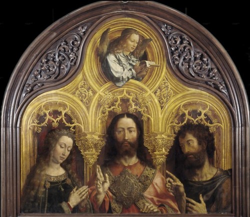 koredzas:Jan Gossaert -  Christ Between the Virgin and Saint John the Baptist.  1525 - 1530