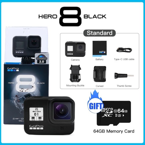 Original GoPro HERO 8 Black Waterproof Action Camera 4K Ultra HD Video 12MP Photos 1080p Live Stream