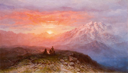 catonhottinroof: Ilya Zankovsky (1832-1919)  Sunset in the Caucasus Mountains