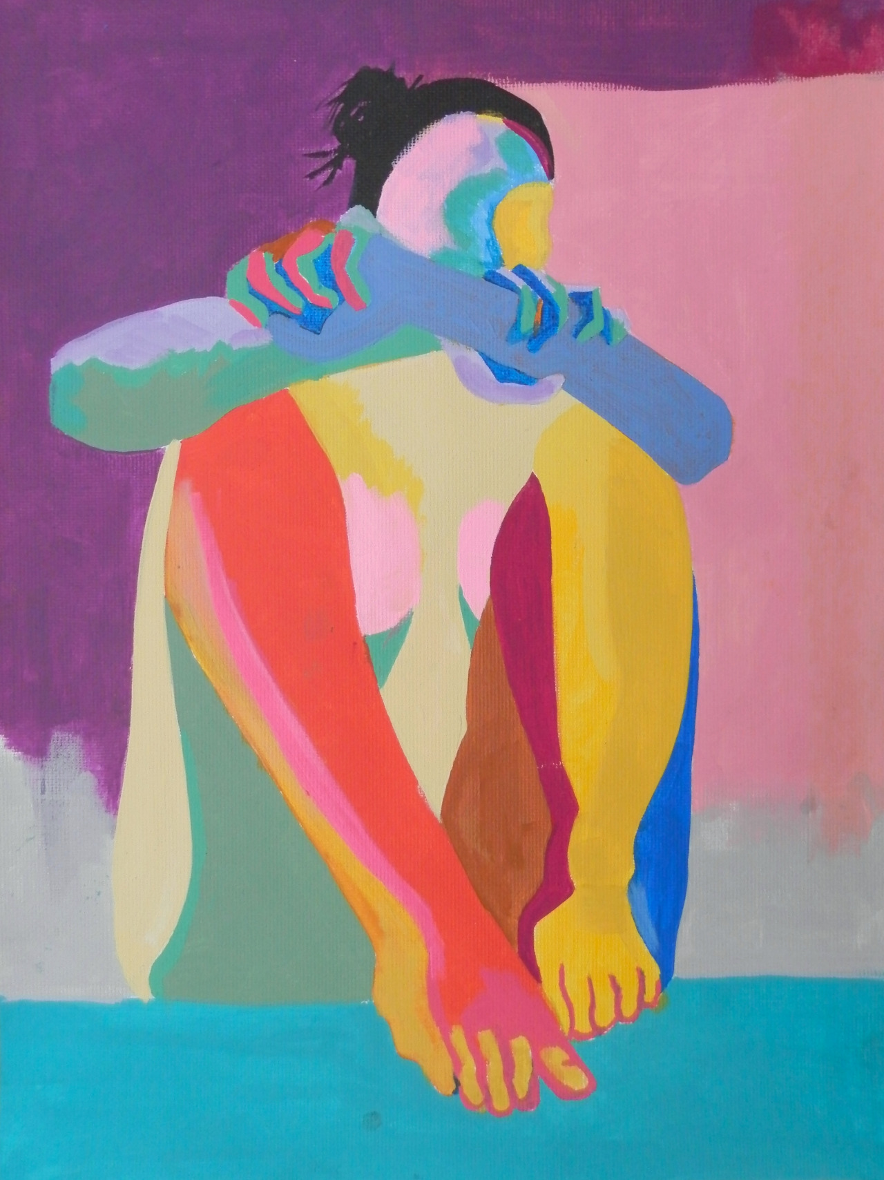 art-by-andrew-orton: Abstract Female Figure Study - acrylic on paper by Andrew Orton