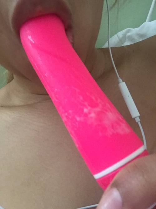 fuckhatd69:Licking my vibrator clean this morning! I was so wet and ready for it this morning! The s