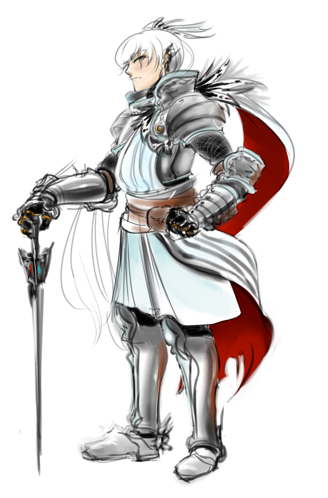 funblade:  Weiss in knight armor! Rough sketch for an idea where Weiss decides to