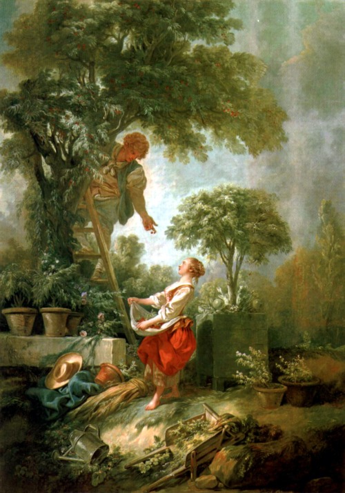 Landscape with Kirschpflückerin, 1768, Francois BoucherMedium: oil,canvas