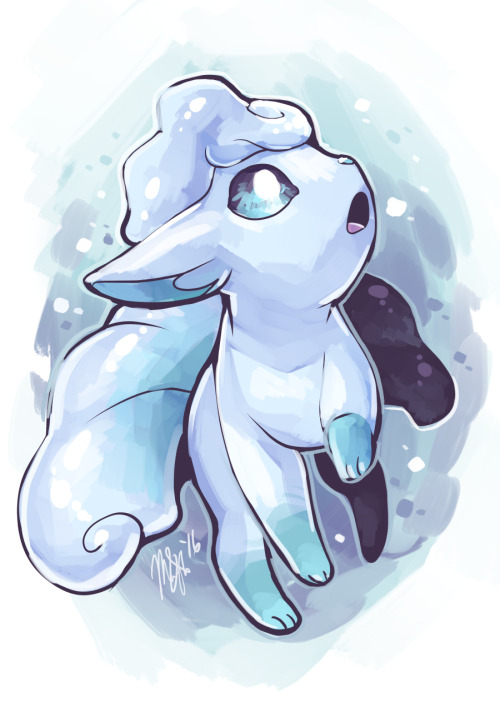 razygurr: Alolan Vulpix homework break/cooldown painting! GOLLY, IT’S RELEASE DAY OF POKEMON S