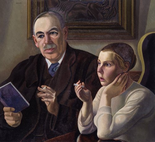 John Maynard Keynes &amp; Lydia Lopokova (exhibited 1932). William Roberts (British, 1895&n